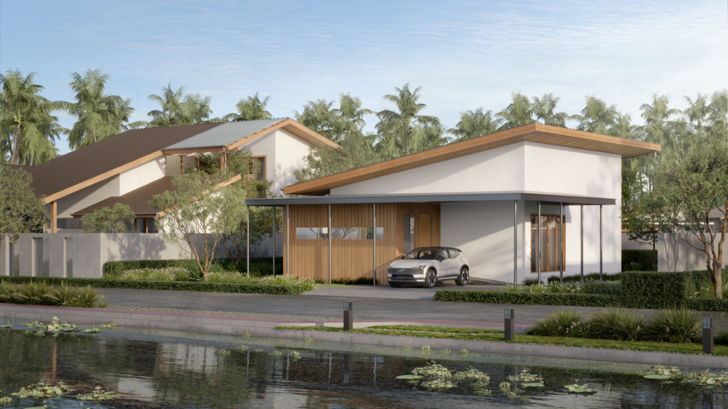ภาพเรนเดอร์ 3D บ้านเดี่ยว LIV House Type A มุมมองภายนอก โดย Light Roast
