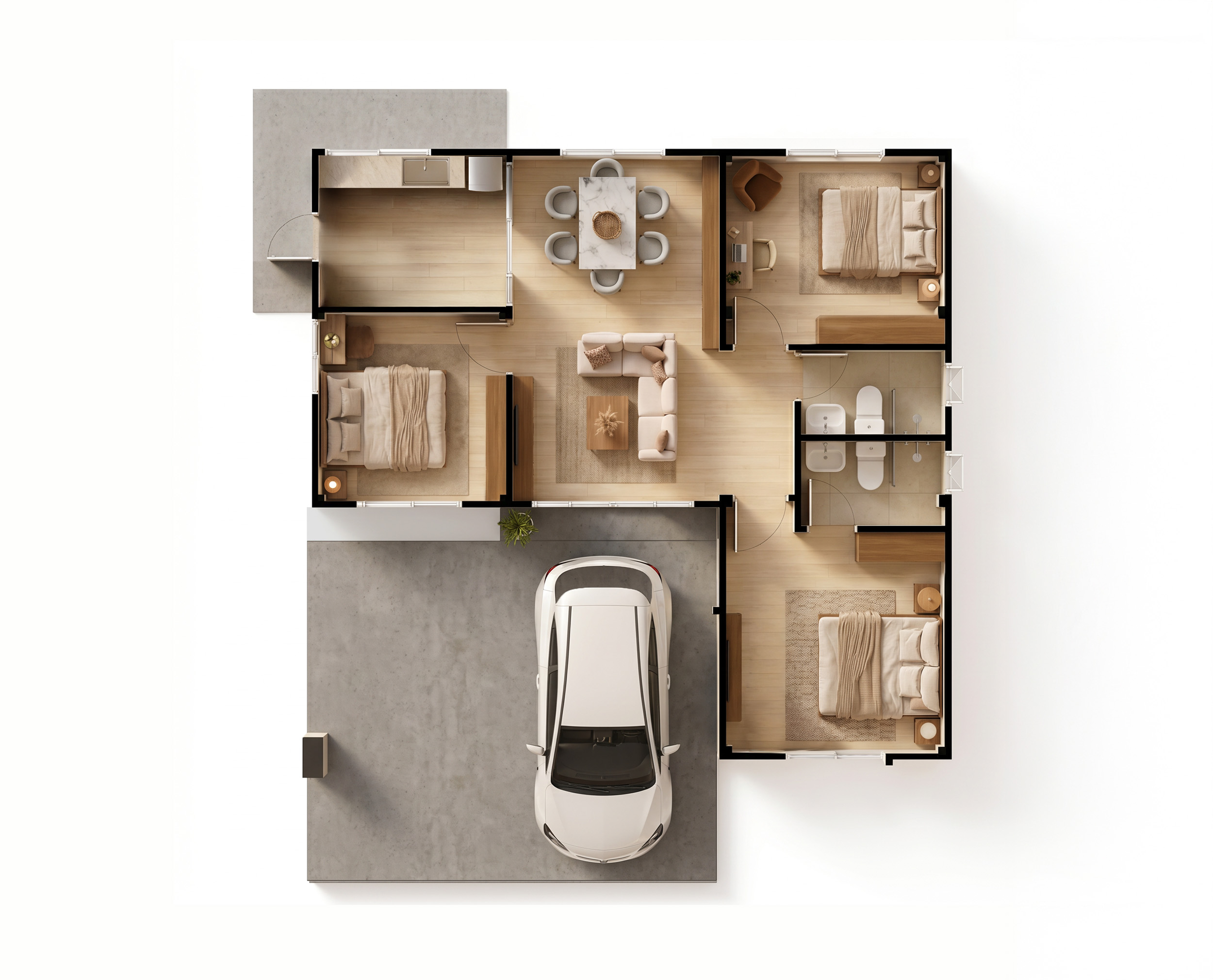 ธาราศิริ - ผังบ้านแบบ 3BR